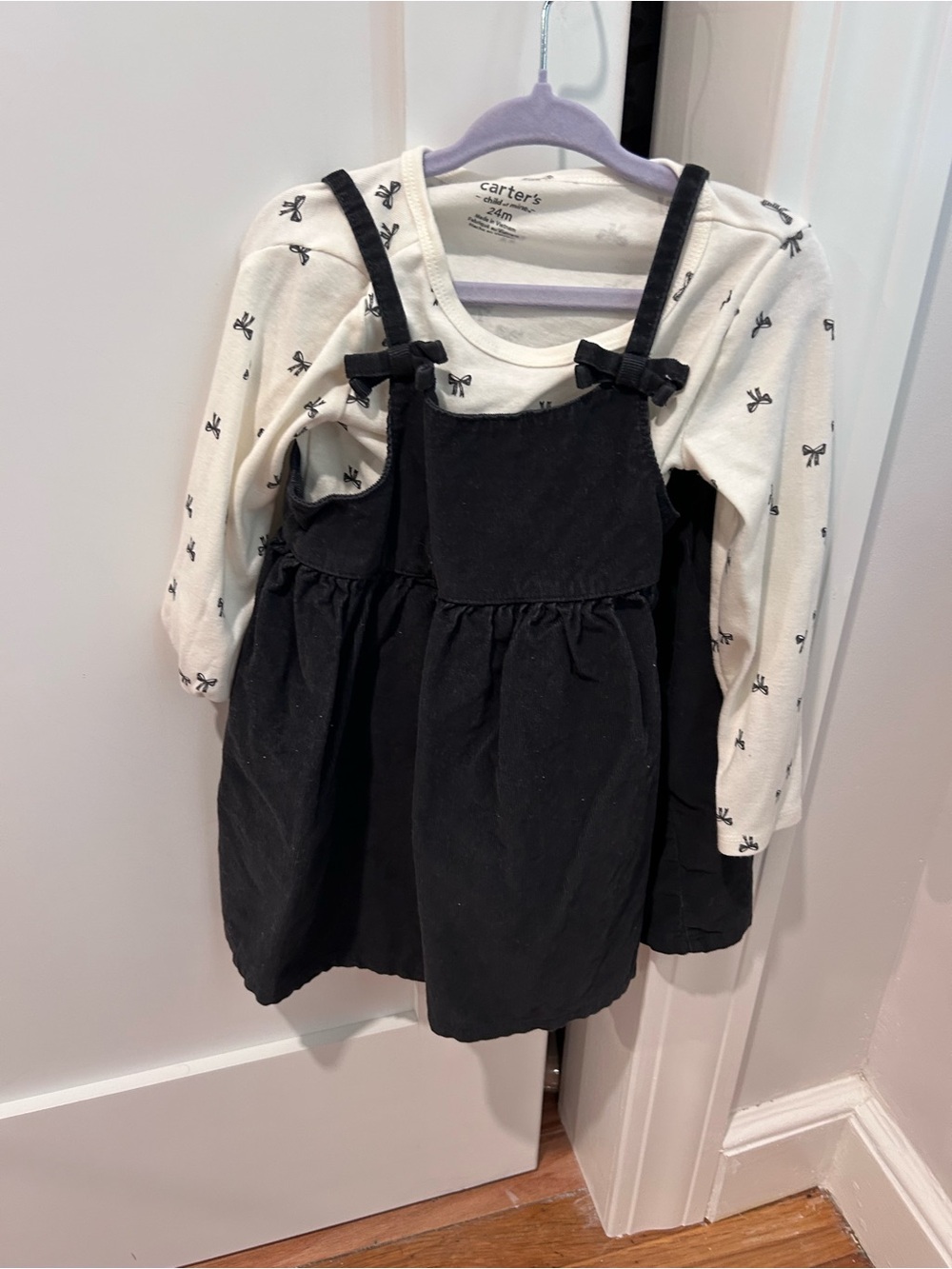 Carter's Black Pinafore Dress with Bow Straps